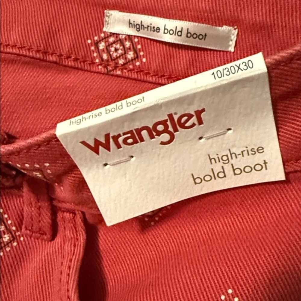 NEW Wrangler High Rise Bootcut Bandana Jean Red Diamond Western Cowgirl Festival - Picture 13 of 13